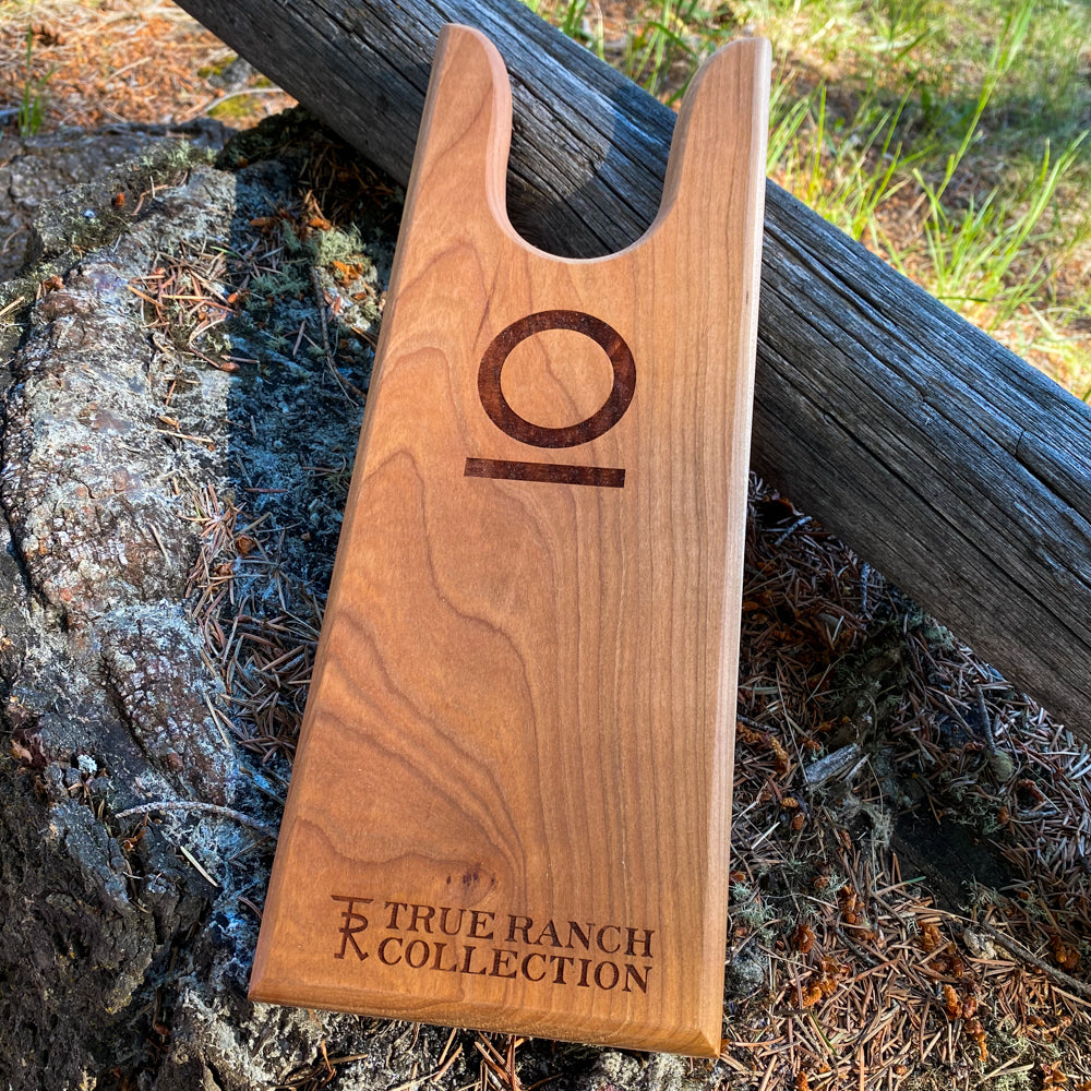 Circle Bar Guest Ranch wooden boot jack.