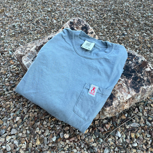 Pop-Up Ranch Pocket Longsleeve Blue-Gray Tee