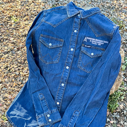 Tombstone Monument Ranch Ladies Denim Wrangler Shirt