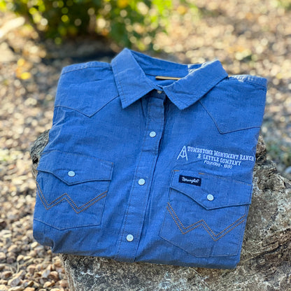 Tombstone Monument Ranch Ladies Denim Wrangler Shirt
