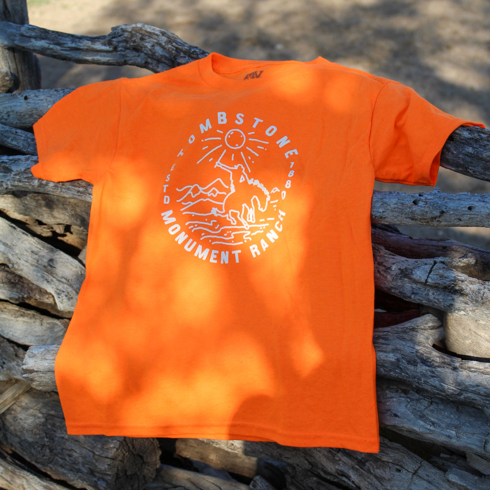 Tombstone Monument Ranch Orange Kids T-Shirt
