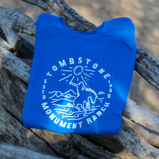 Tombstone Monument Ranch Blue Kids T-Shirt