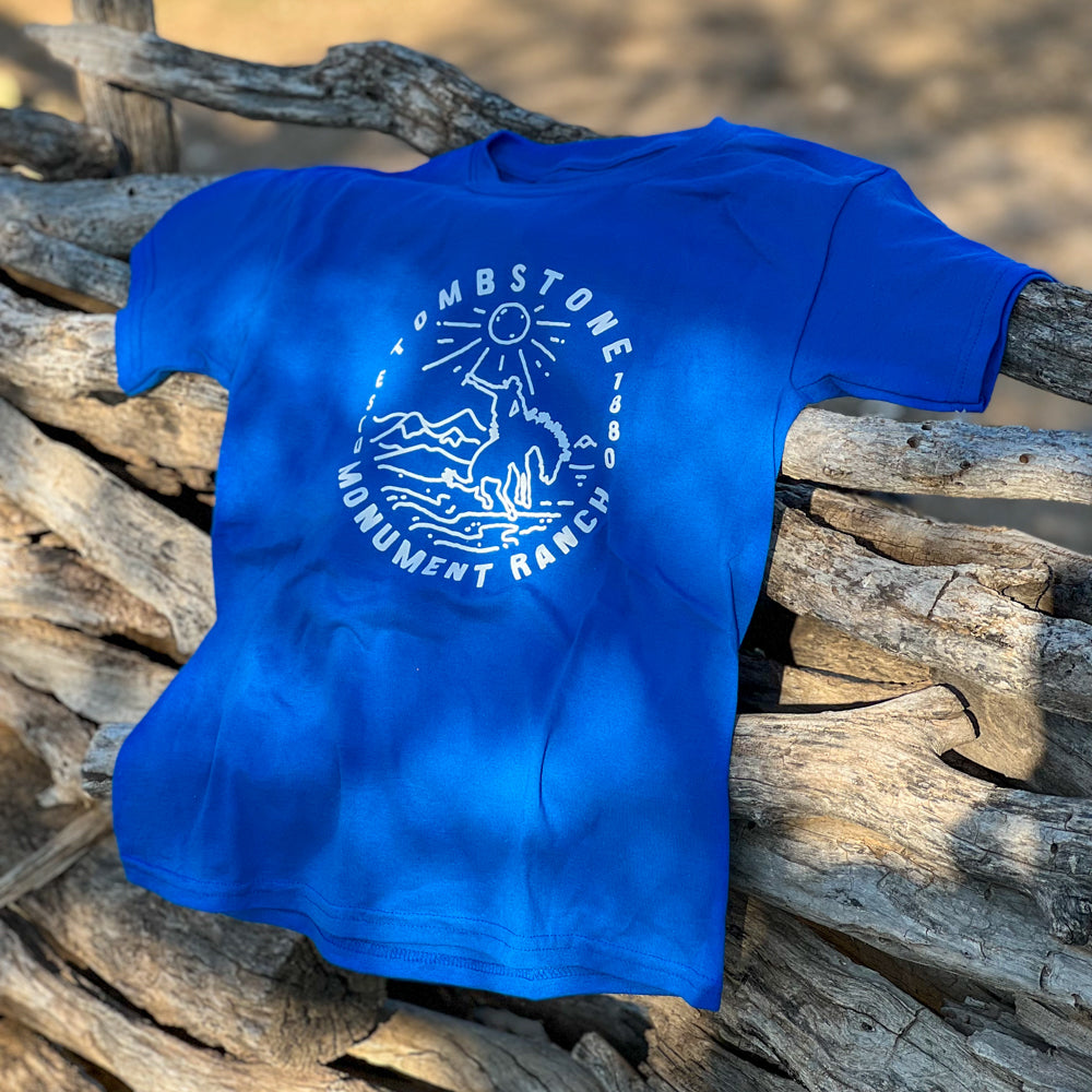 Tombstone Monument Ranch Blue Kids T-Shirt